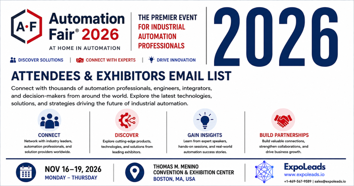 Automation Fair 2026 Attendees List & Exhibitors List