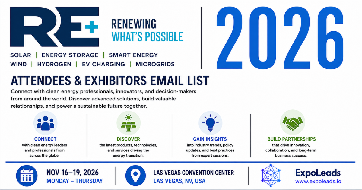 RE+ 2026 Attendees List & Exhibitors List