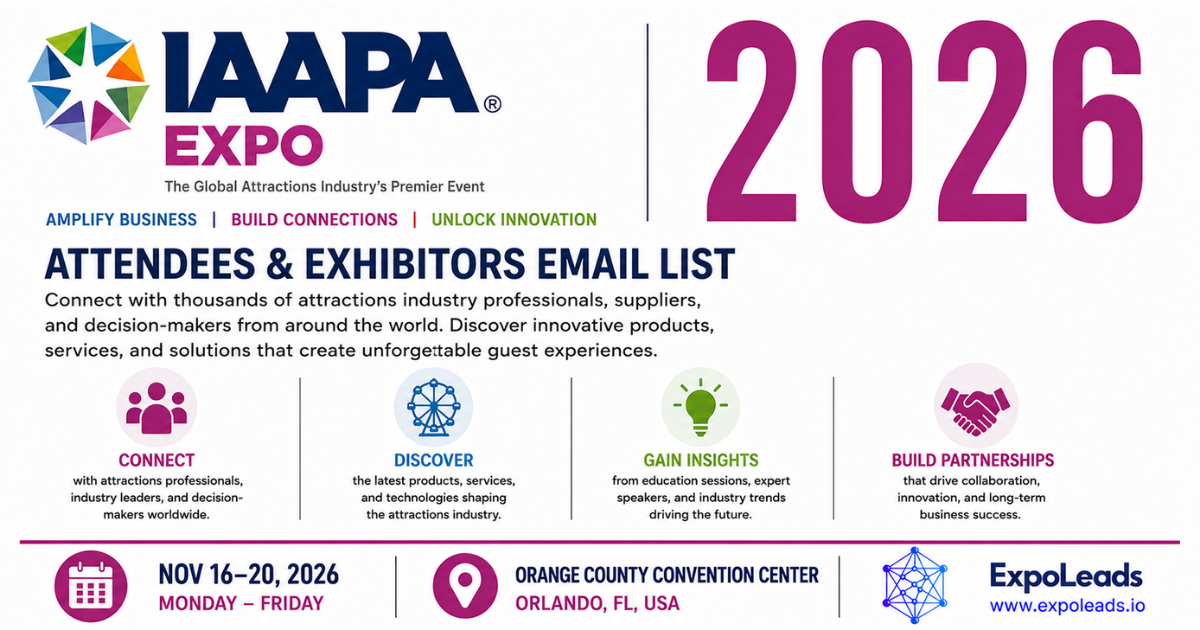 IAAPA Expo 2026 Attendees List & Exhibitors List