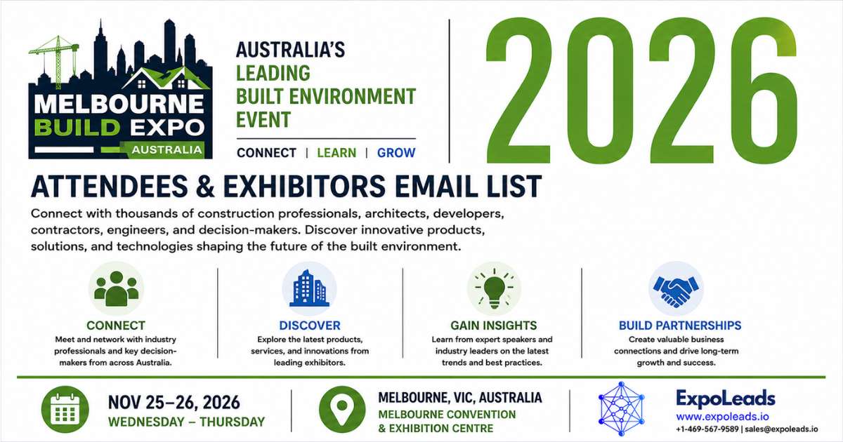 Melbourne Build Expo 2026 Attendees List & Exhibitors List