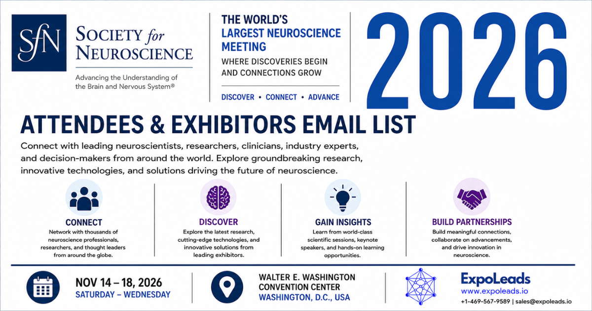Society for Neuroscience 2026 Attendees List & Exhibitors List