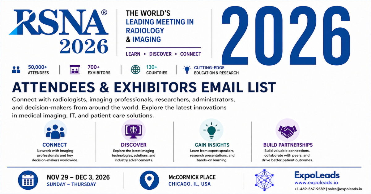 RSNA 2026 Attendees List & Exhibitors List Contact Database